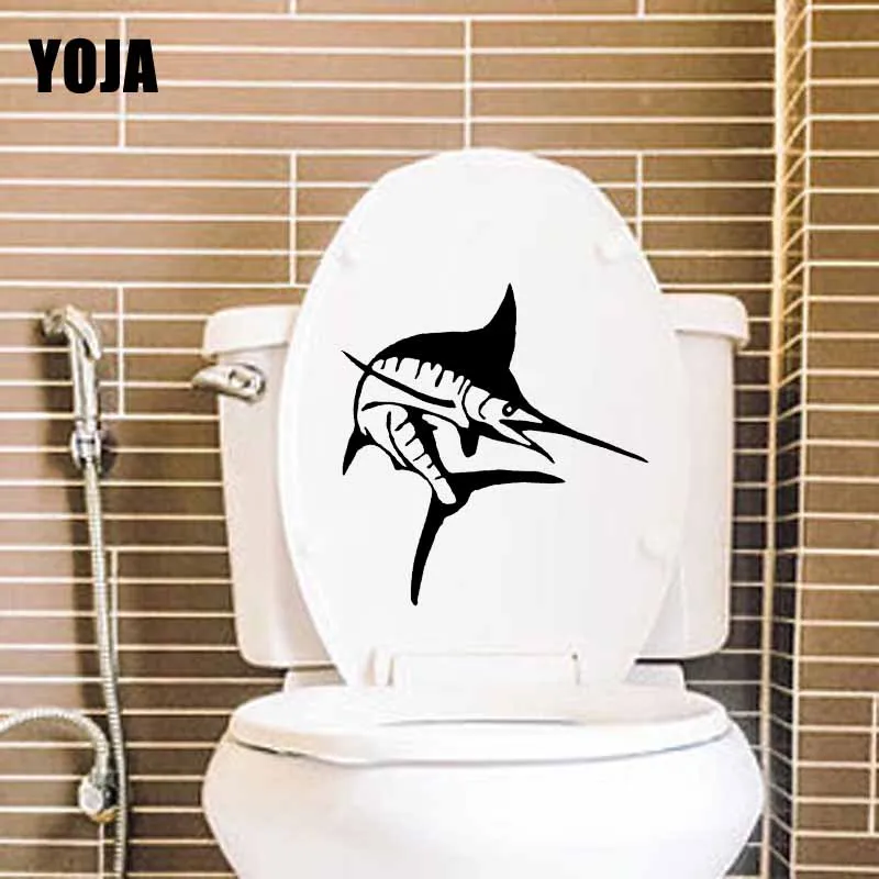 YOJA 22.9X23.6CM WC Туалет Стикеры марлина рыбы соленой воды для глубокой морской рыбалки