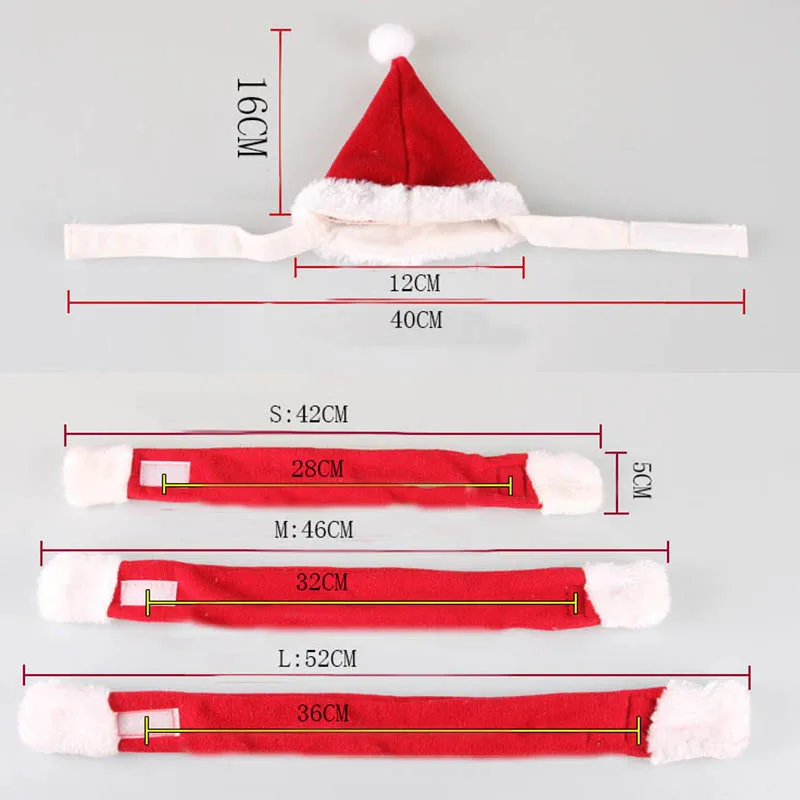 Ganyue Рождество Собака Кошка шапка и шарф собак Санта шляпу животное аксессуары