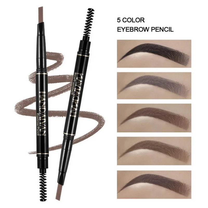 HANDAIYAN Brand 5-color Automatic Double-headed Eyebrow Pencil Waterproof Not Blooming Cosmetics Natural Long Lasting Makeup