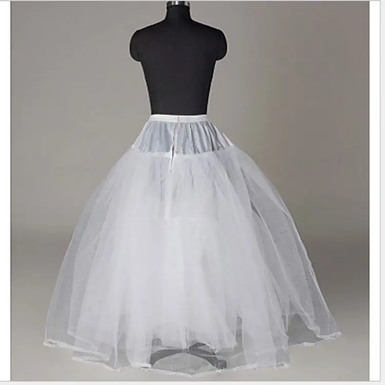 Saias de Tule Underskirt para o Vestido de Casamento para Mulheres Nova Saia Longa Três Camadas Branco - Preto 2020 3 Três Camadas Underskirt Para O Vestido de