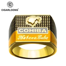COHIBA элегантное сигарное кольцо позолоченное 925 пробы Серебряное кольцо креативные ювелирные изделия CP-0031