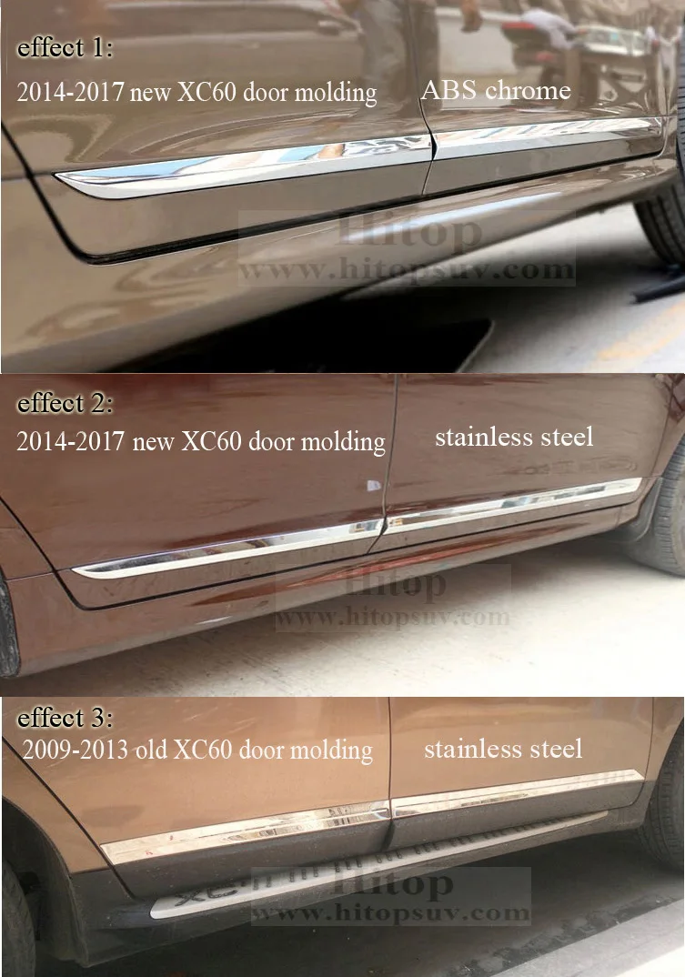 Боковое формование корпуса отделки двери для VOLVO XC60 2009 2017 нержавеющая сталь или ABS