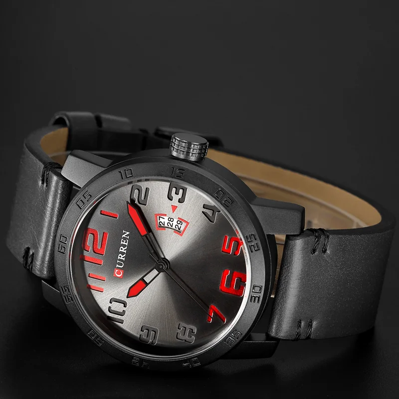 Online NEUE Luxus Marke CURREN Männer Sport Uhren herren Quarz Uhr Mann Armee Military Leder Armbanduhr Relogio Masculino