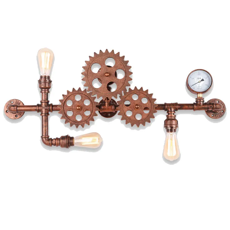  New Fashion Wroguht Iron Water Pipe Wall Lamp Vintage Aisle Lights Loft Iron Wall Lamps Edison Inca - 32870026703