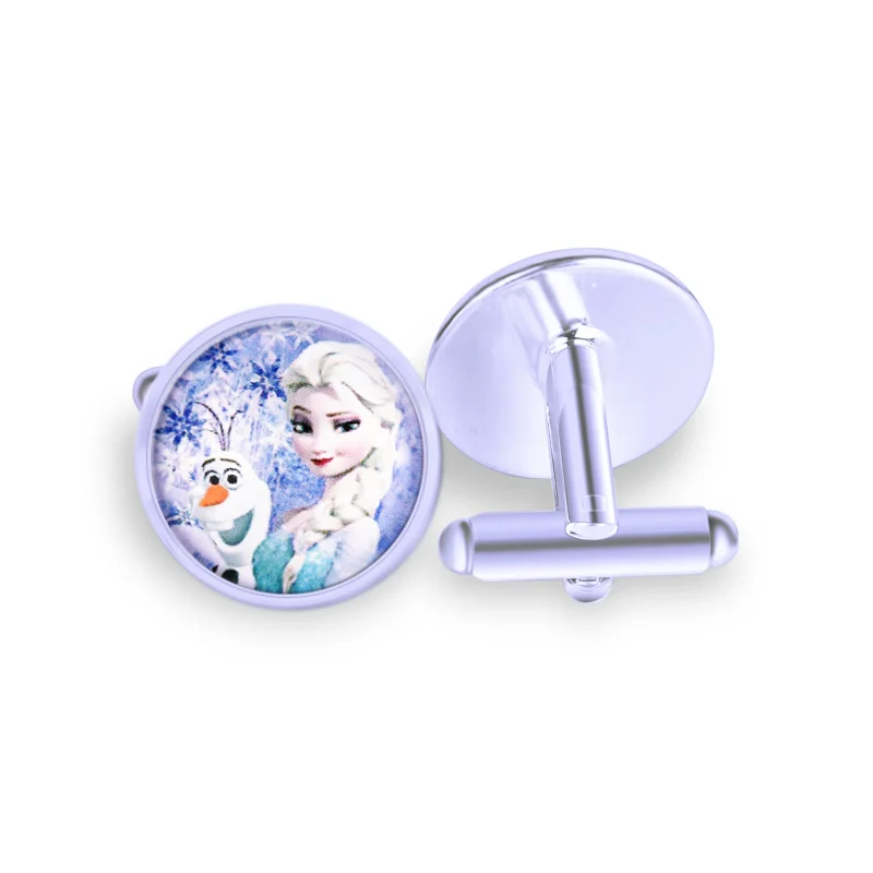 Houbian Women's Shirts Cufflinks, Silver plated Glass Dome