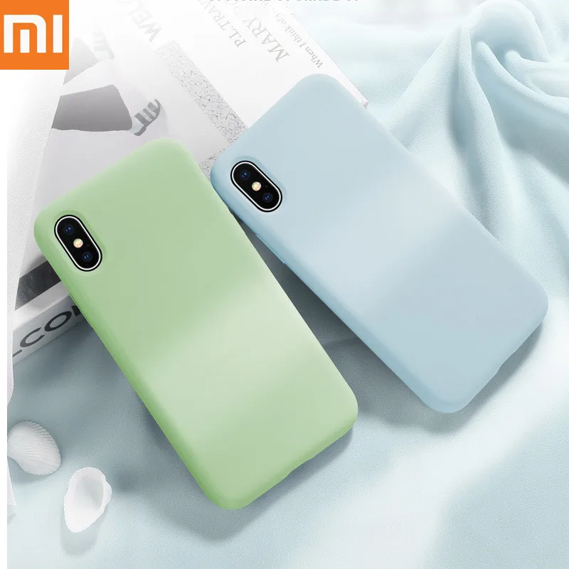 

Original Liquid Silicone Case For Xiaomi Mi 9 SE 8 Lite A2 MIX 2 3 2S 6X Mi Play Slim Soft Cover Cases For Redmi Note 7 6 Pro 6A