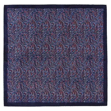 Pocket Square PS014 Портной Смит мужчины Пейсли карман квадратный из микрофибры печати мужские платки синий бордовый Цветочные носовой платок новая мода мужской костюм носовой платок - Цвет: Pocket Square PS014