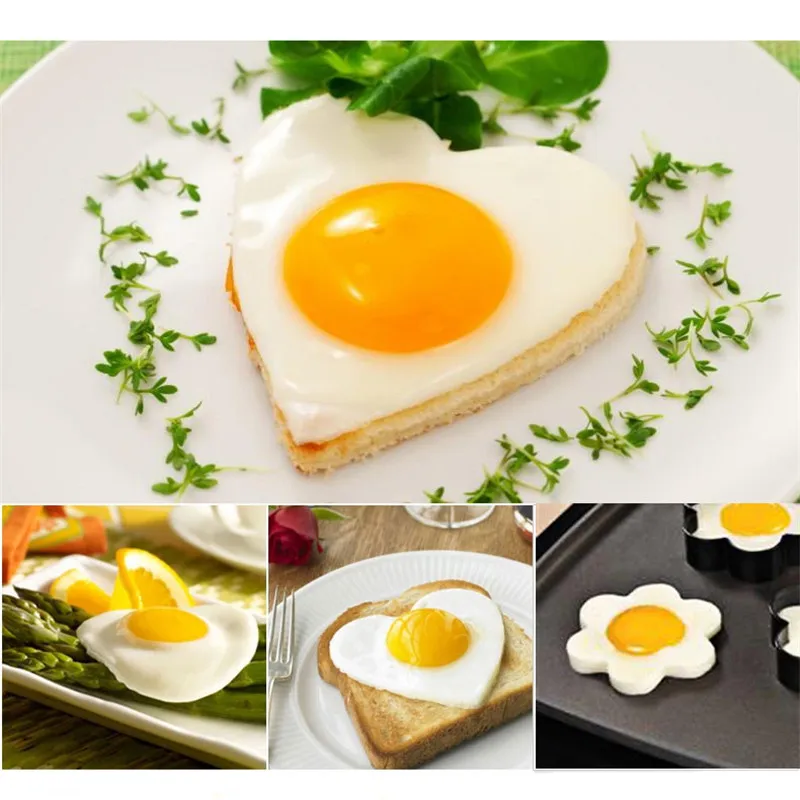 4 стиля из нержавеющей стали для яиц для омлета формы для жарки любовь звезда цветок формы DIY Кухня Яйцо блинов завтрак инструменты для приготовления пищи