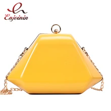 Модная винтажная женская сумка на плечо из искусственной кожи в геометрическом стиле, вечерние сумки-клатчи, женские сумочки на цепочке