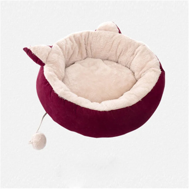 Buy Cute Cat Ear Dog Bed Warm Deep Sleep Puppy Cushion
