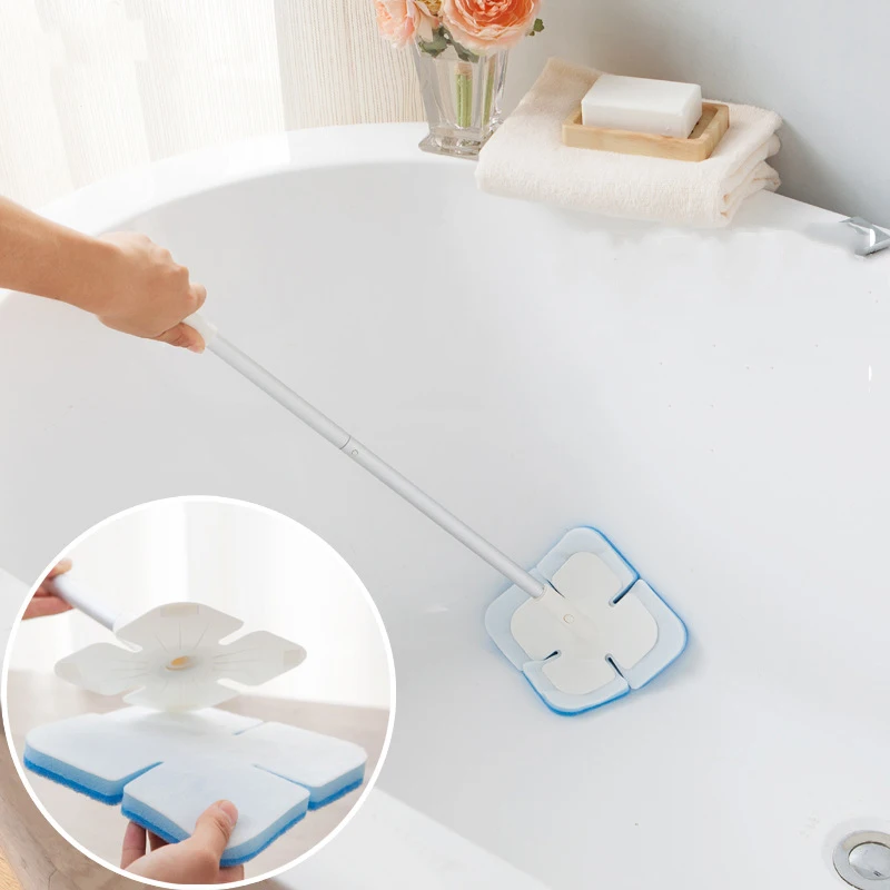 1PC Flower Type Bathtub Brush Handle Cleaning Brush Decontamination