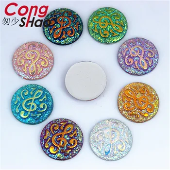 

Cong Shao 100Pcs 16mm AB Colorful flatback stones and crystals Resin Round Rhinestone applique DIY Wedding Dress Button YB76