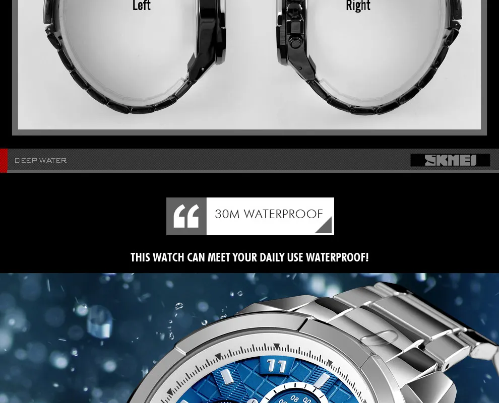 SKMEI новые бизнес часы для мужчин кварцевые часы сплав ремешок большой циферблат часы водонепроницаемый Wirstwatch Relogio Masculino Erkek Kol Saati