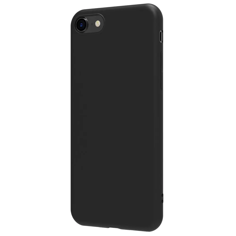 Матовый чехол для iPhone 7 / 8 мягкий силиконовый гелевый черный из ТПУ тонкий