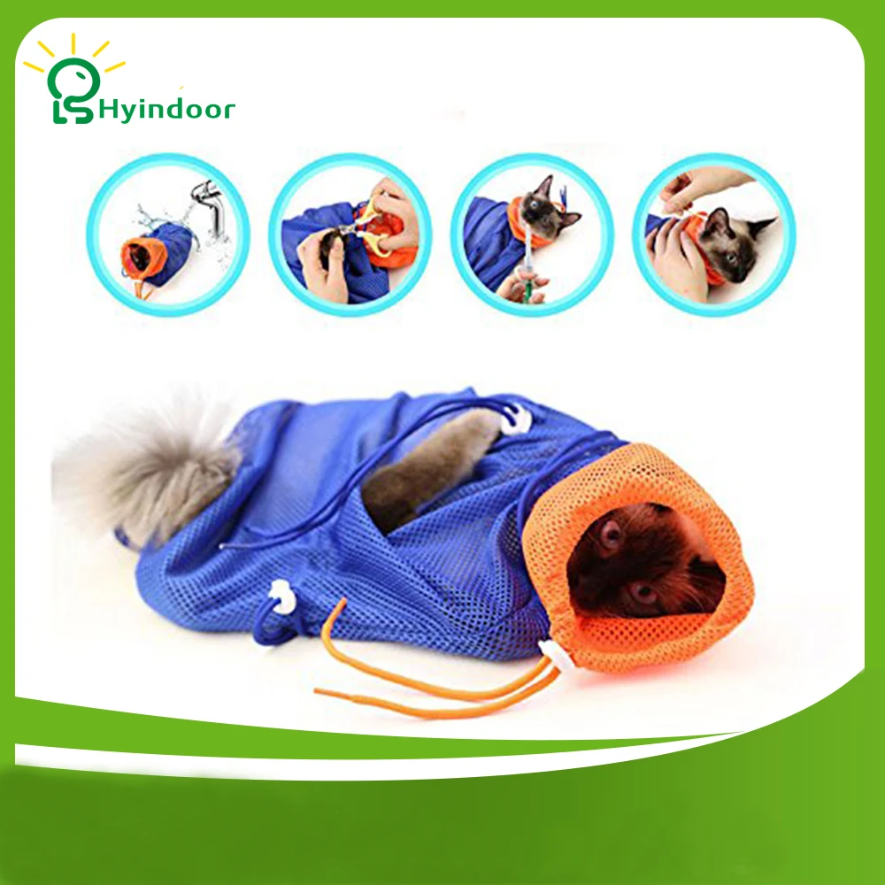 Grooming Bath Wash Cats Mesh Bags Pet Nail Trimming Injecting Restraint