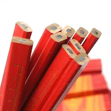 Красная крышка черные свинцовые плоские столярные карандаши строители Деревообработка ремесло DIY маркер карандаш 4 шт