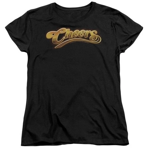 Trevco Cheers-Cheers Logo - Short Sleeve Womens Tee - Black 2X