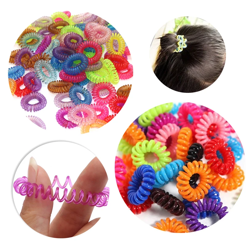 

10/30pcs Elastic Hair Bands Scrunchie Headwear Spiral Shape Hair Ties Gum Rubber Band Hair Rope Telephone Wire Hair Accessories