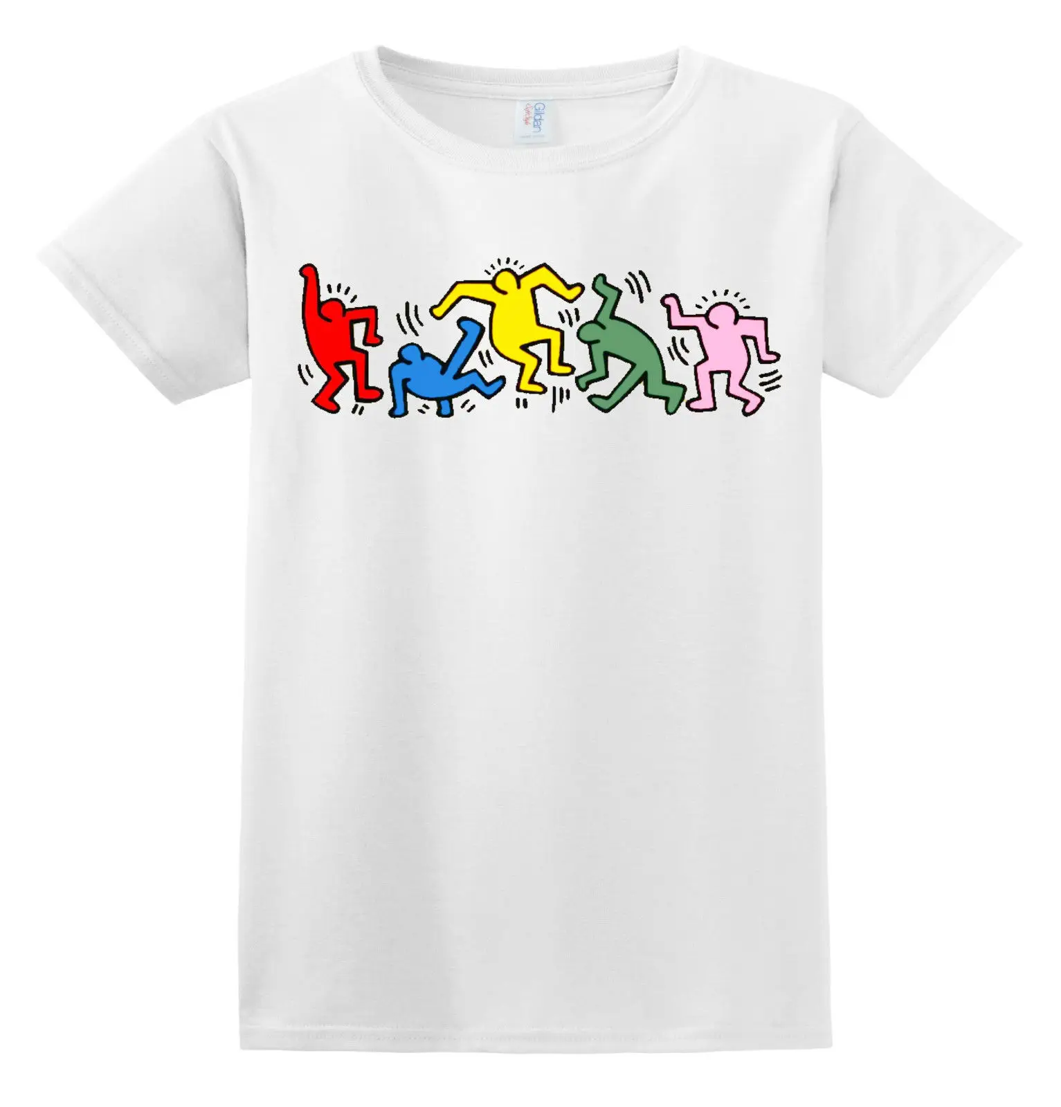 Футболка donna e uomo con keith haring scegli la grafica ed il tuo colore! Бесплатная доставка дешевая