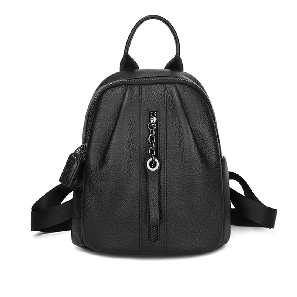 

Casual Artificial Cowhide Leather With Zipper Women Backpack Gift Wear Resistant Lightweight Large Capacity Smart Anti Theft