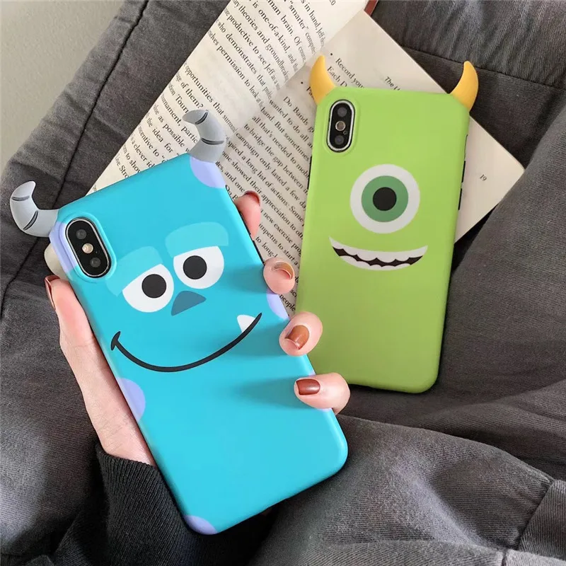 

Cute Cartoon Monster University Monocular Devil Cell Phone Case for iPhone XS X XR MAX 6 6s 7 8 plus Glossy IMD Back Cover