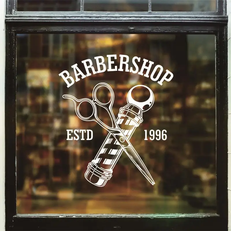 Hombre Barber Shop pegatina tiempo nombre Chop bread Decal haircut posters vinilo Wall Art decalques Ventanas decoracion mural25