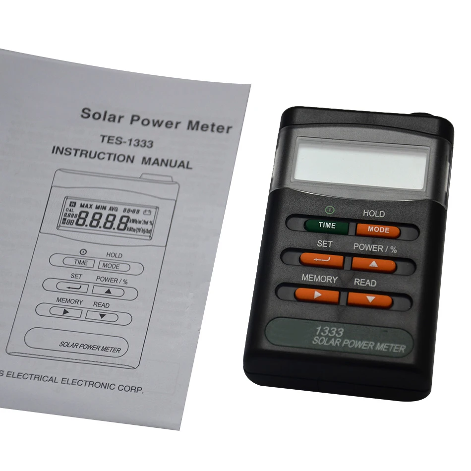 TES-1333 измеритель солнечной энергии, измеритель солнечной энергии, цифровой детектор излучения, тестер солнечной энергии