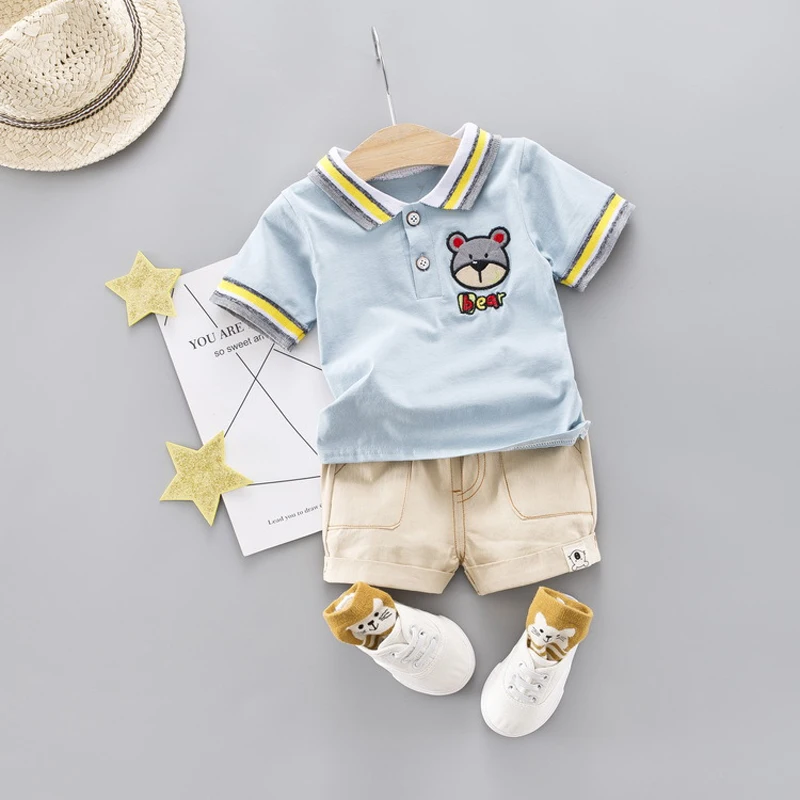 

Summer Children Clothing Sets Cartoon Toddler Boy Clothes Bear Top+Pant 2Pcs/sets Kids Casual Child Clothes Sport Suits Outfit