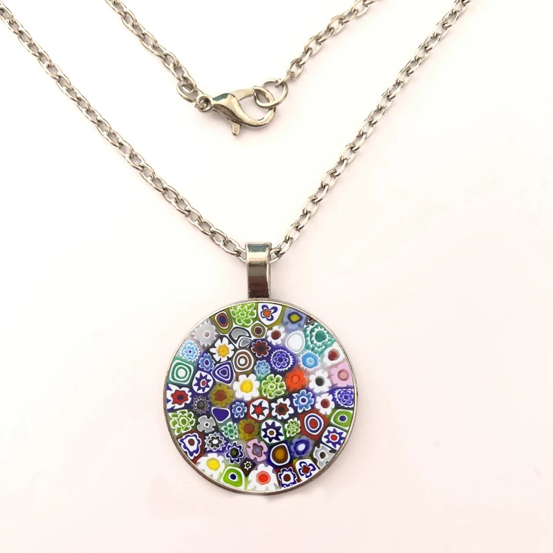 

Glass of Venice Glass Pendant Glass Dome Handmade Long Section of Art Jewelry Necklace Charm Fantasy Jewelry Gifts