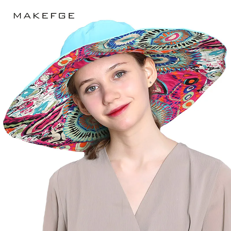 Buy Foldable Cotton Beach sun hats for Women Fashion