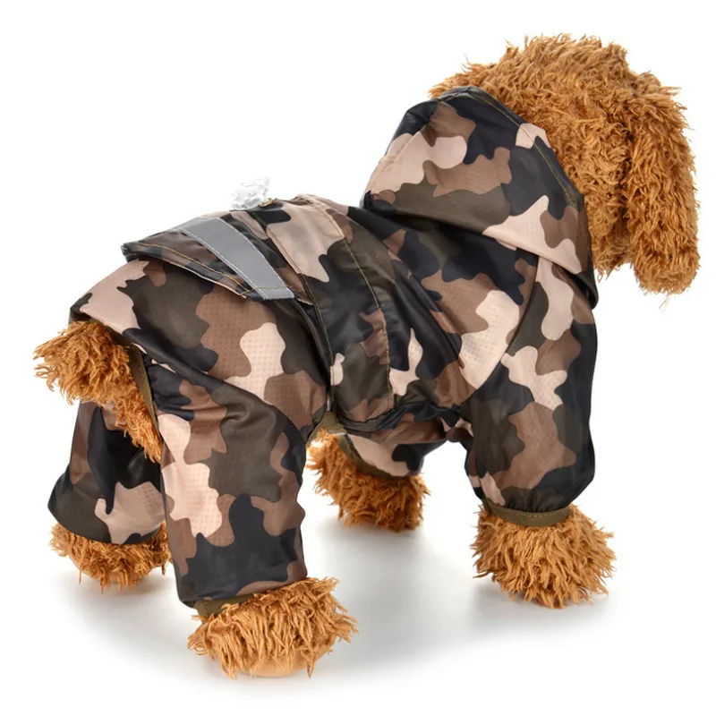 Dog Raincoat Puppy Rain Coat with Hood Reflective Waterproof for Small Pet Dog Clothes Soft Breathable Rainwear XS-2XL