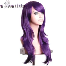 S noilite Long Wavy Layer font b Cosplay b font Party Full Wig Pink Purple Red