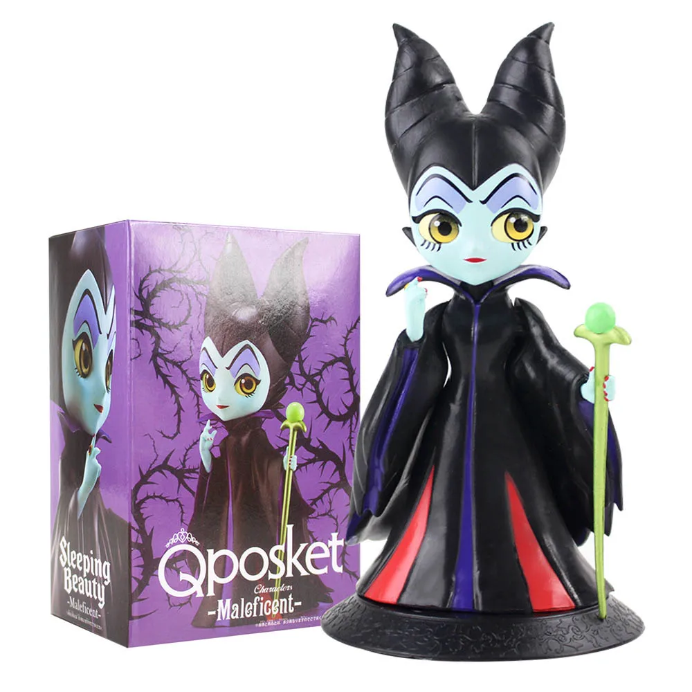 Witch B with box Q Posket Princess Figures Mermaid Ariel Rapunzel Belle QPosket Characters Collectible Modle Dolls Kids Girls Toys Gifts - Цвет: Witch B with box