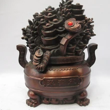 Bi001781 Китайский Бронзовый Медный Фэншуй Жуй Yuanbao Богатство удачи сокровище чаша