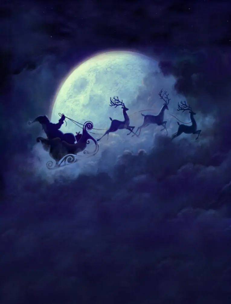 

5x7ft Santa Claus Elk Moon Christmas Photography Backdrops Photo Props Studio Background