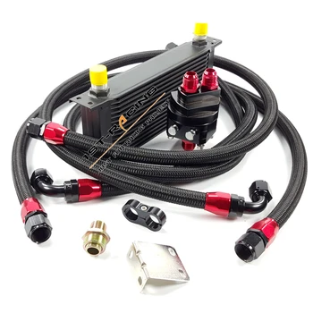 

Universal 19 Rows 10 AN Aluminum Engine Transmission Oil Cooler BLACK FOR All Vehicles NEW