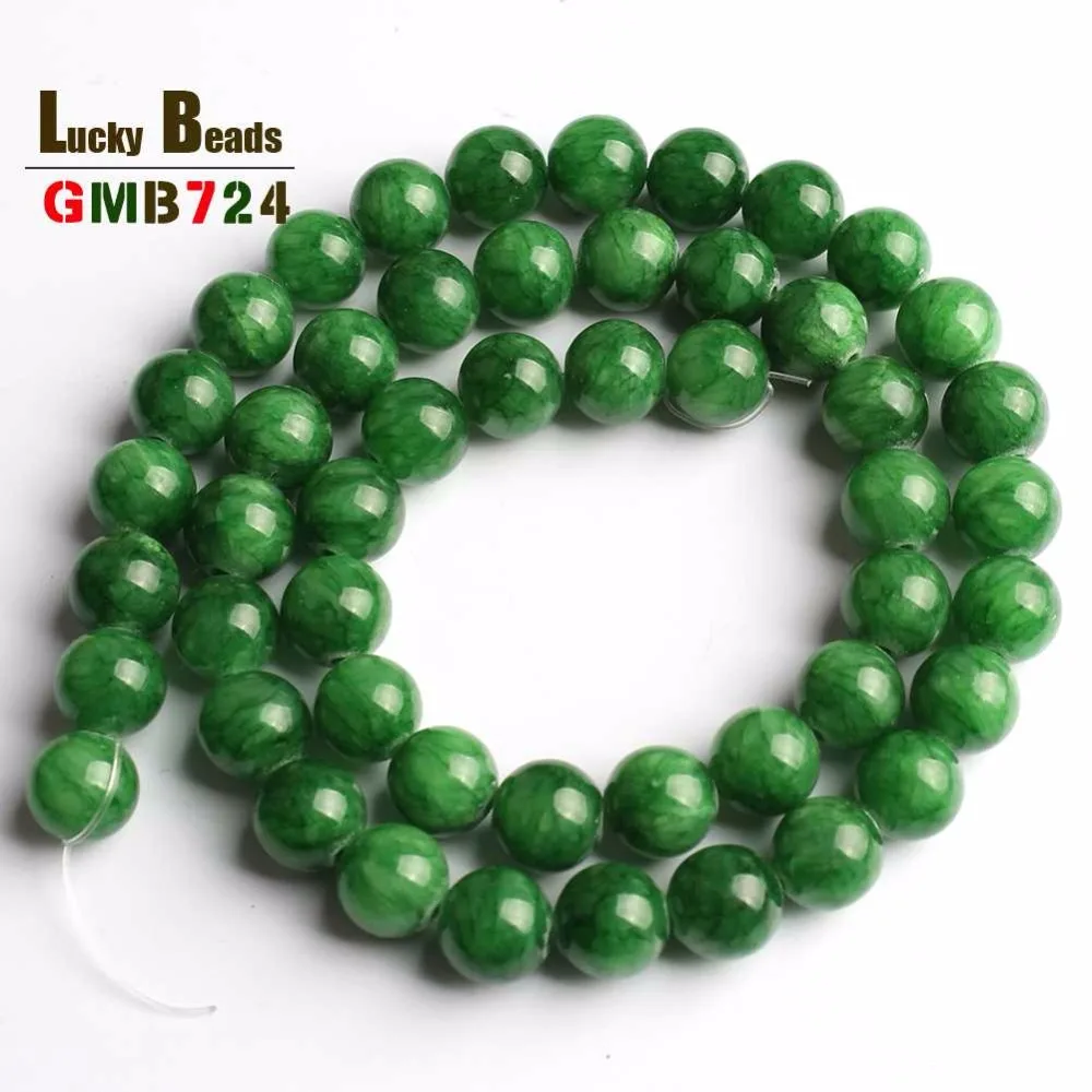 Бисер из натурального камня цветной облачный камень Нефритовый ручной работы F01876-12_3