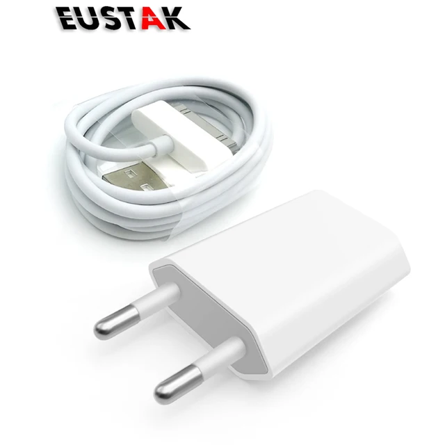 Eustak For iphone 4 USB Charger 30 pin EU Plug AC Travel Wall Eustak For iphone 4 USB Charger 30 pin EU Plug AC Travel Wall