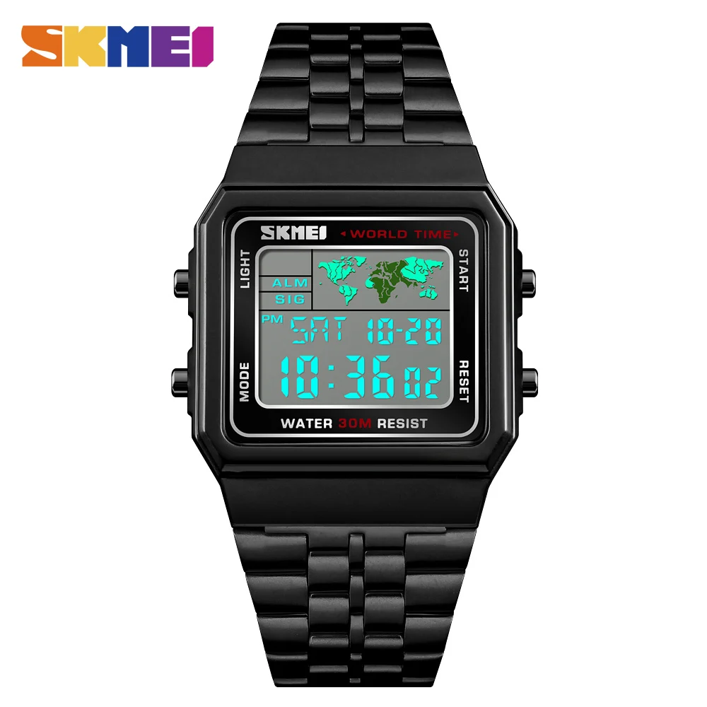 

SKMEI Digital Watch Man Sport Men Watch Top Brand Luxury Fashion Stainless Steel Countdown Water Resistant Male Clock New 1338