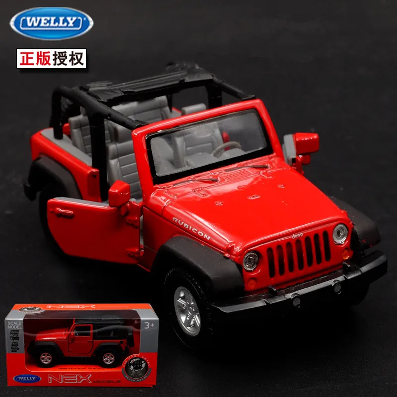 

1:36 11.5cm new Welly delicate Jeep Wrangler cross-country car alloy vehicle model pull back cool boy birthday toy