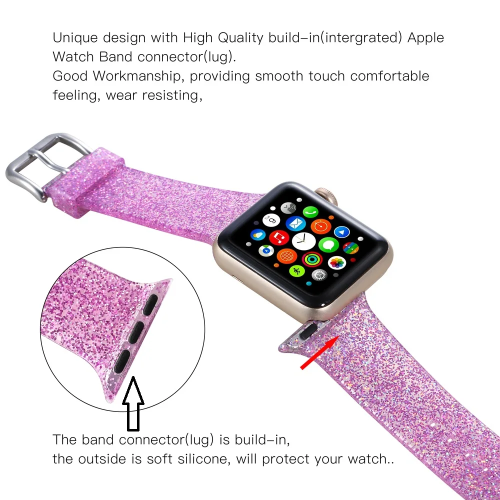 Ремешок для Apple Watch, 4 ремешка, 44 мм, 40 мм, correa, Apple Watch, 38 мм, iwatch, ремешок 42 мм, силиконовый браслет pulseira, 42, ремешок для часов, 4, 3, 2, 1