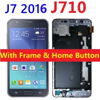

LCD Screen Display Touch Digitizer Sensor Assembly and Frame Home Button For Samsung Galaxy J7 2016 J710F J710FN J710FN/DS J710M
