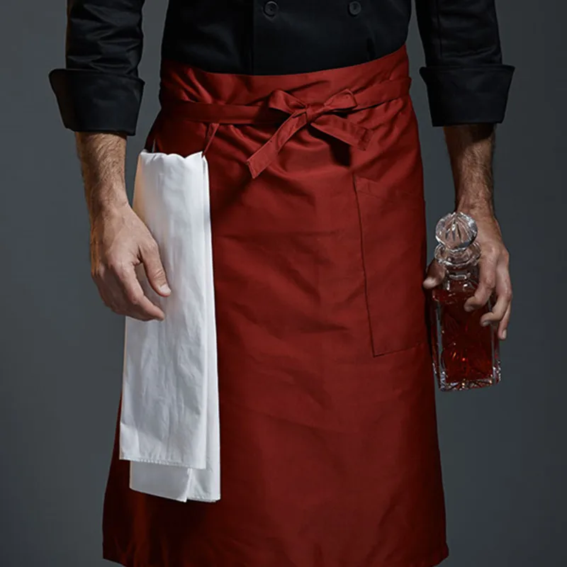 

5 Colors Poly Cotton Waist Apron Barista Bartender Waiter Chef Catering Uniform Restaurant Baker Waitress Kitchen Work Wear D27