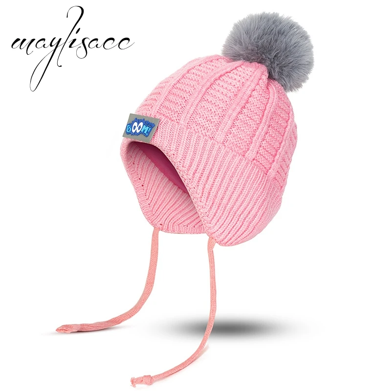 

Maylisacc High Quality Kids Winter Warm Kintted Hat Skullies Beanies Hat New Arrival for 1-5 Years Old Boys Girls Keep Warm Hat