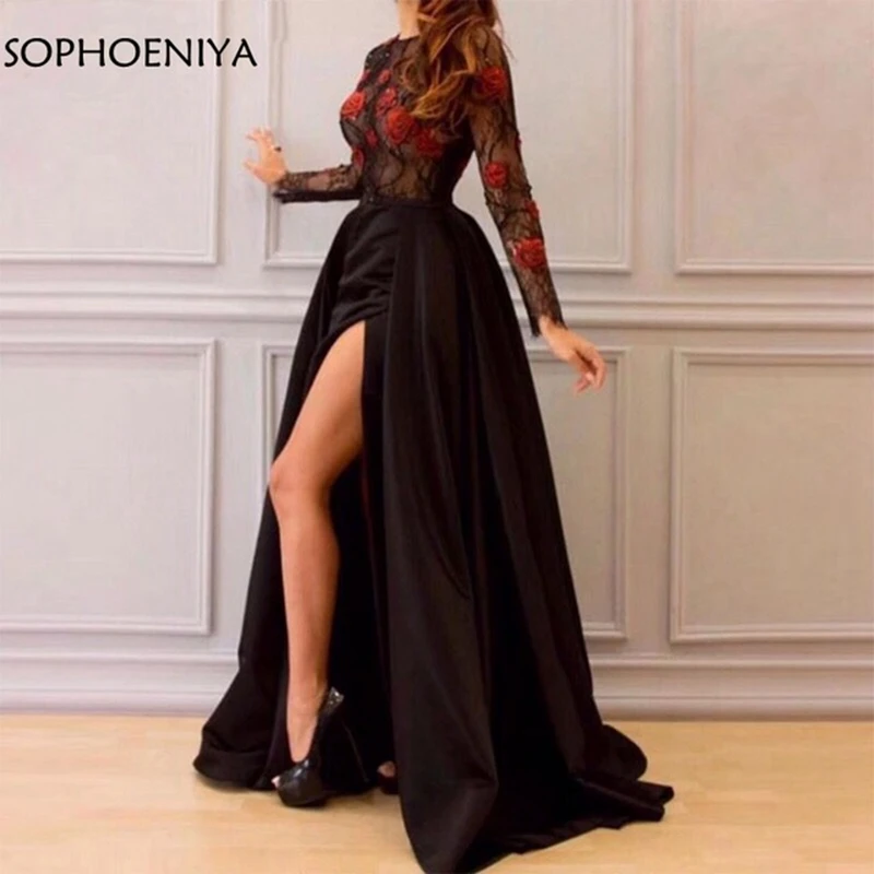 New-Arrival-Black-Long-sleeve-evening-dress-Slit-side-Sexy-Arabic-Evening-gown-Dubai-Kaftan-Formal.jpg_640x640