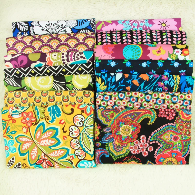 

1 meter plain fabric Northern Europe American big flower print handmade DIY garment dress children cloth 100% cotton T460