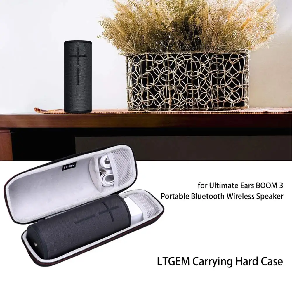 

LTGEM Case for UE Ultimate Ears Boom 3 or DKnight Big MagicBox Portable Bluetooth Wireless Speaker.Fits USB Cable and Charger.