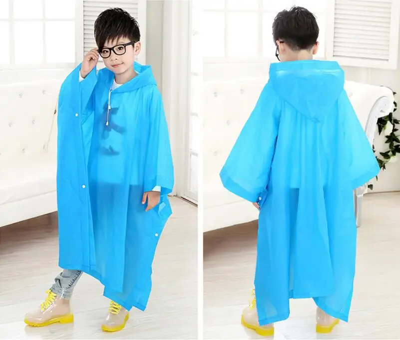 10.Children Poncho Rain Waterproof student Boys girls long Raincoat Transparent Kids Rain Coat Cover Kids Rainwear Camping