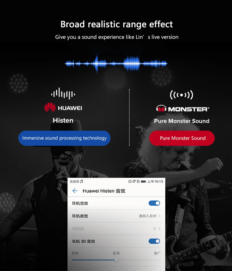 Original Huawei Honor Monster 2 Earphone AM17 3.5mm In-Ear Earbud  With Microphone Pure Monster Sound Wire Control 1.1m Headset (4)