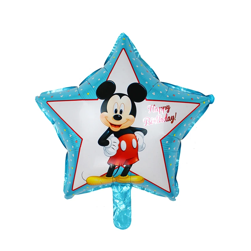 16 шт./лот, гелиевые шары из фольги с изображением Микки и Минни Маус, баннеры на 1 день рождения, вечерние украшения для детского душа